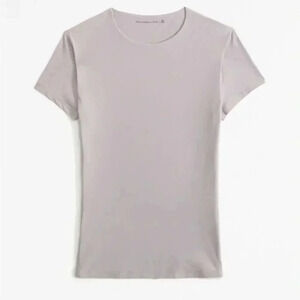 NWOT Abercrombie & Fitch Soft Matte Seamless Tuckable Baby Tee in SAND